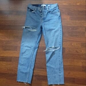 Re/Done Jeans Light Wash Distressed Size 26